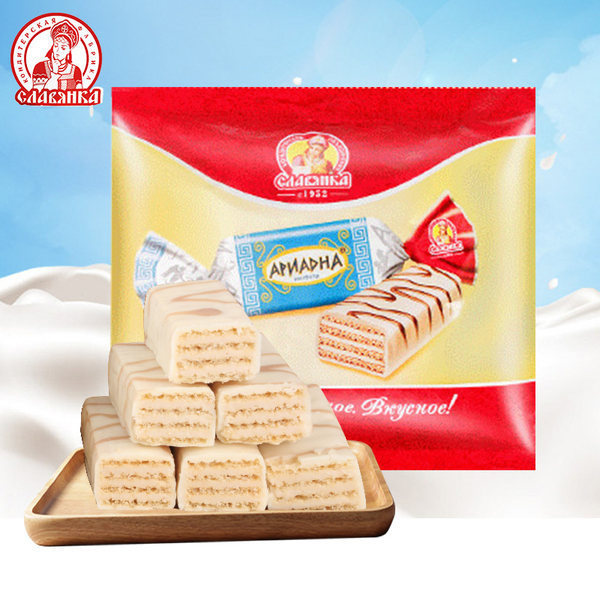 俄罗斯进口 slavyanka 酸奶威化白巧克力 500g*2件 双重优惠折后￥19.9包邮