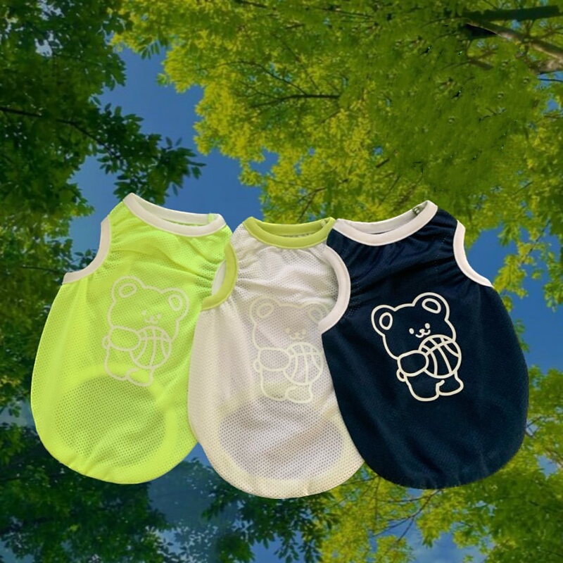 Spring and Summer Breathable Insect-Proof Mesh Clothes for Pets, Teddy, Pomeranian, Bichon, Basketball Clothes for Small Dogs, Dogs and Cats