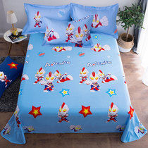 Ultraman cartoon cotton single sheet 1 2 meters mattress single childrens boy cotton quilt 1 5 meters three-piece set