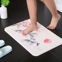 Kieseltfloor mat washroom anti-slip bathroom Absorbent Speed Dry Silicon Algae Clay Mat Day Style Home Foot Pads