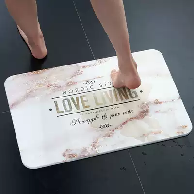 Marble pattern diatom mud floor mat Powder room bathroom door anti-slip mat Diatom mud mat Absorbent quick-drying mat