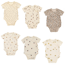 Infant short sleeve one-piece dress bag fart male and female baby Summer thin Triangle Khalakins Korean version climbing suit