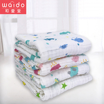 Japanese newborn baby swaddling towel cover blanket holding quilt multi-use super soft absorbent 6 layers of pure cotton thick gauze bath towel