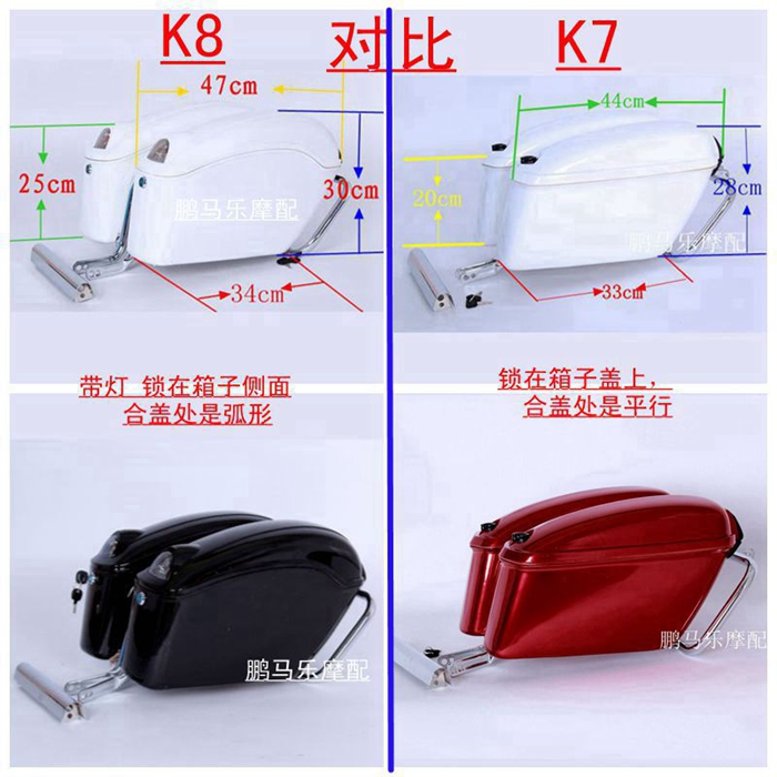 Shocking Ji Zhihao sửa đổi phổ side box eagle vua trái đất treo hộp xe máy đuôi hộp side back box thùng đựng đồ gắn đuôi xe máy