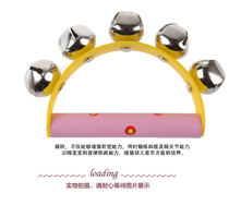 Children early teaching wooden colorful semi-circle hand rocking bell teaching aids baby holding a rocking bell and baby appeasing fun toys