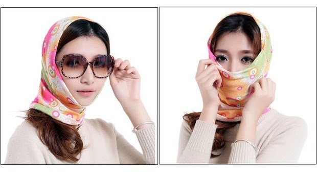 Màu xanh Ngụy trang Thủy triều ngoài trời Cưỡi ma thuật Cổ áo Nữ Kem chống nắng mùa hè Full Face Bib Mặt nạ nam - Kerchief / Earflap sỉ lẻ khăn ống đa năng