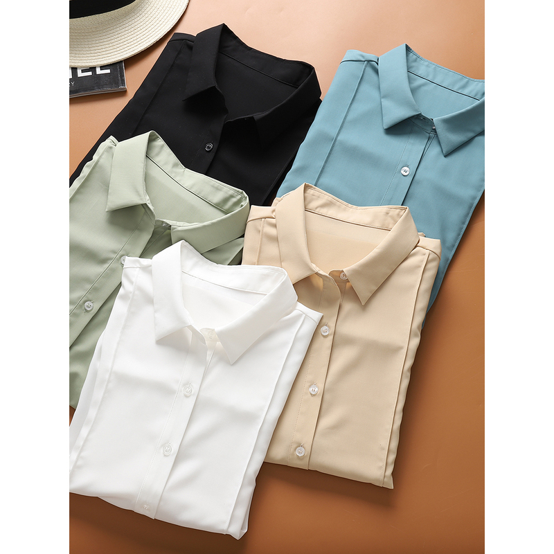 Anti-Wrinkle, No-Iron, Comfortable Modal Cotton Loose Casual Slit Age-Reducing Shirt for Women, Long-Sleeved Top, Thin Spring and Autumn Style Anti-Wrinkle, No-Iron, Comfortable Modal Cotton Loose Casual Slit Age-Reducing Shirt for Women, Long-Sleeved Top, Thin Spring and Autumn Style