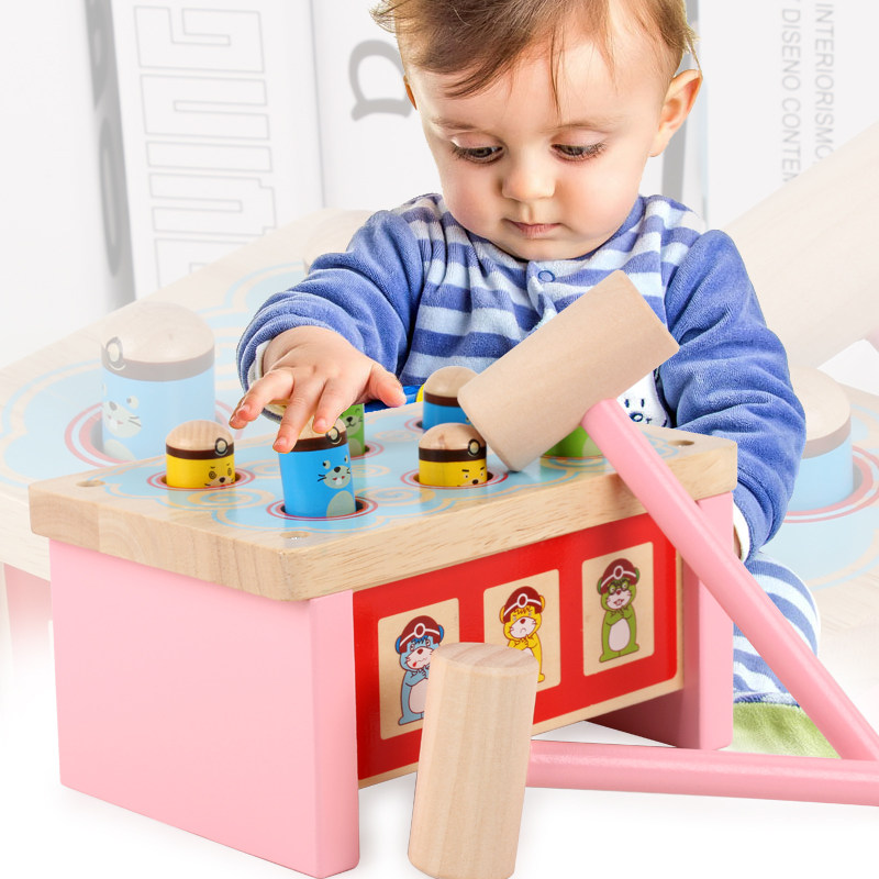 Children's early teaching wooden playing rat toys 1 - 2 - 3 young children puzzle puzzle puzzle boy and girl interactive game