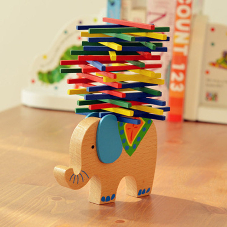 Elephant Camel Balance Wood Stack High Children's Gift Kindergarten Share Puzzle Toys Parent-child Interaction Layer Cascade
