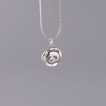 925 silver couple necklace Panda bamboo pendant Men and women personality niche design Vintage pendant Valentines Day gift