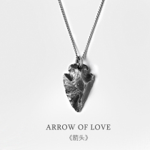 Arrow Arrow 925 silver necklace male tide hip-hop Europe and the United States street retro mens pendant hiphop personality