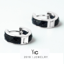 Designer new fashion stud earrings mens 925 silver mens summer earrings European and American personality hip-hop street single niche