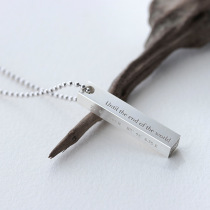 Geometric elements 925 silver necklace Male tide hip hop Europe and the United States street mens pendant hiphop personality niche design