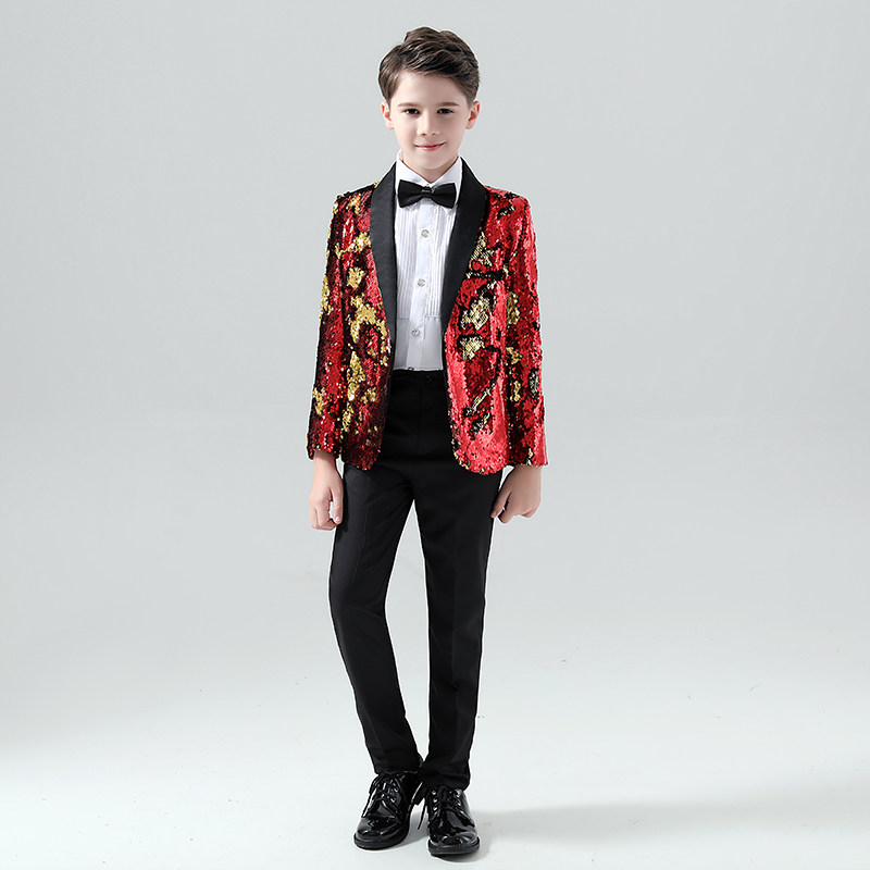 Children's small suit flower boy boy dress suit three-piece piano dress middle-aged children catwalk performance suit suit
