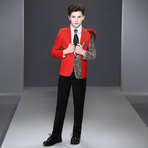 Childrens performance clothing Flower Boy Boy small suit suit handsome English style model catwalk suit host dress