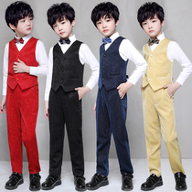 Childrens model catwalk piano costume flower boy suit suit set host dress small suit British style