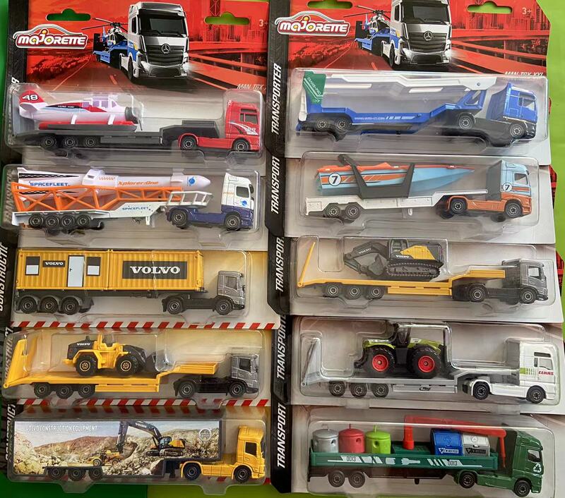 Majorette/Navigator Trailer Engineering Bus Extended Aircraft Alloy Model 2 Pieces Free Shipping