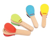 ORF music teaching aids Children percussion instruments Long handle castanets Hand castanets Spanish rocking board Duck tongue board