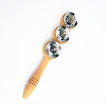 Orff instrument 3-bell cymbal handle cymbal three-bell cymbal wooden handle cymbal percussion instrument three-bell plate cymbal