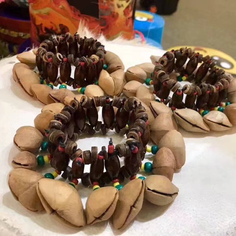 Indonesia imports dora fruit shell bracelet wrist bell African hand drum accompaniment percussion instrument nut shell handout