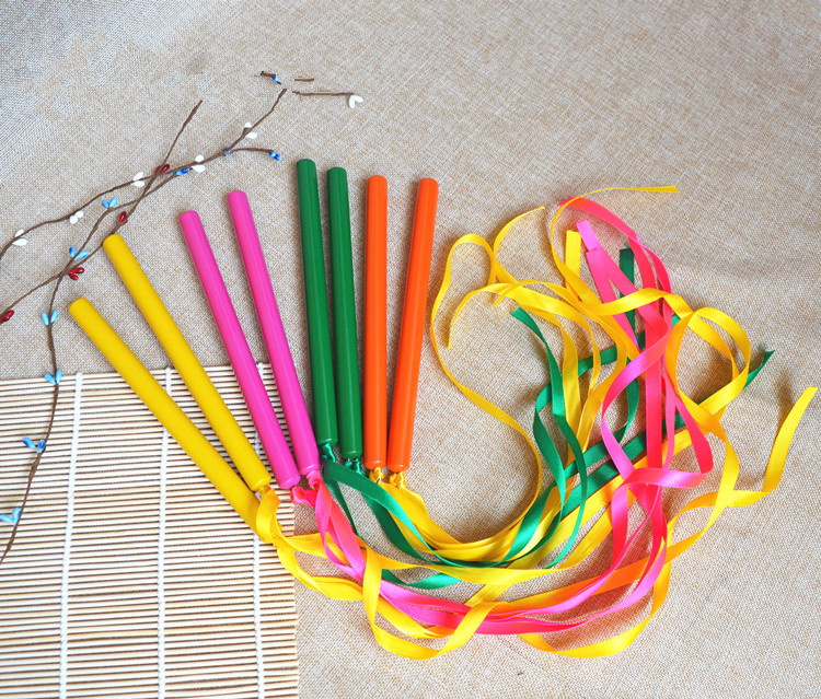 Orff percussion instrument Children's color ribbon playing stick Rhythm stick Ringing stick Musical early education teaching aids