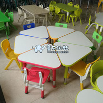 Early education writing painting graffiti table triangle table splicing kindergarten children can lift combination table