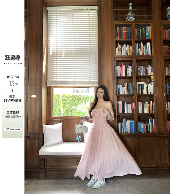 Wildly Popular, One-Shoulder, Two-Way Wear, French-Style, Large Skirt, Lyocell, Long, Waist-Cinching, Plus-Size Dress Wildly Popular, One-Shoulder, Two-Way Wear, French-Style, Large Skirt, Lyocell, Long, Waist-Cinching, Plus-Size Dress