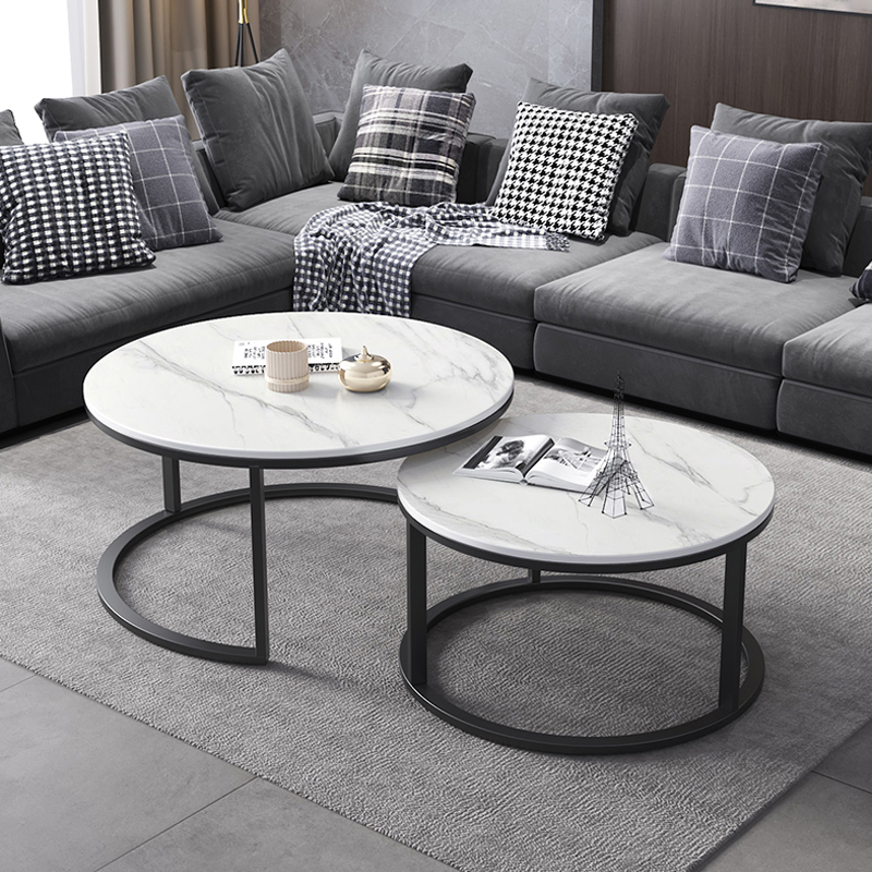 Artistic Creative Planning Anti-Mill New Rock Living Room Combined Tea Several Small Household Round Process Nordic Front