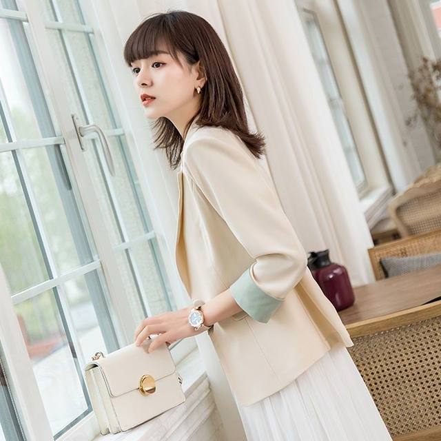 Spring and autumn small suit jacket women's short temperament all-match 2023 new small man spring top casual suit