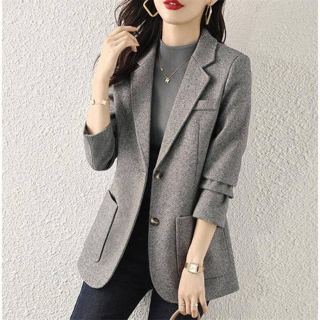 Brand foreign trade Italian first-line big brand cut label suit jacket autumn and winter casual Korean woolen thickened suit