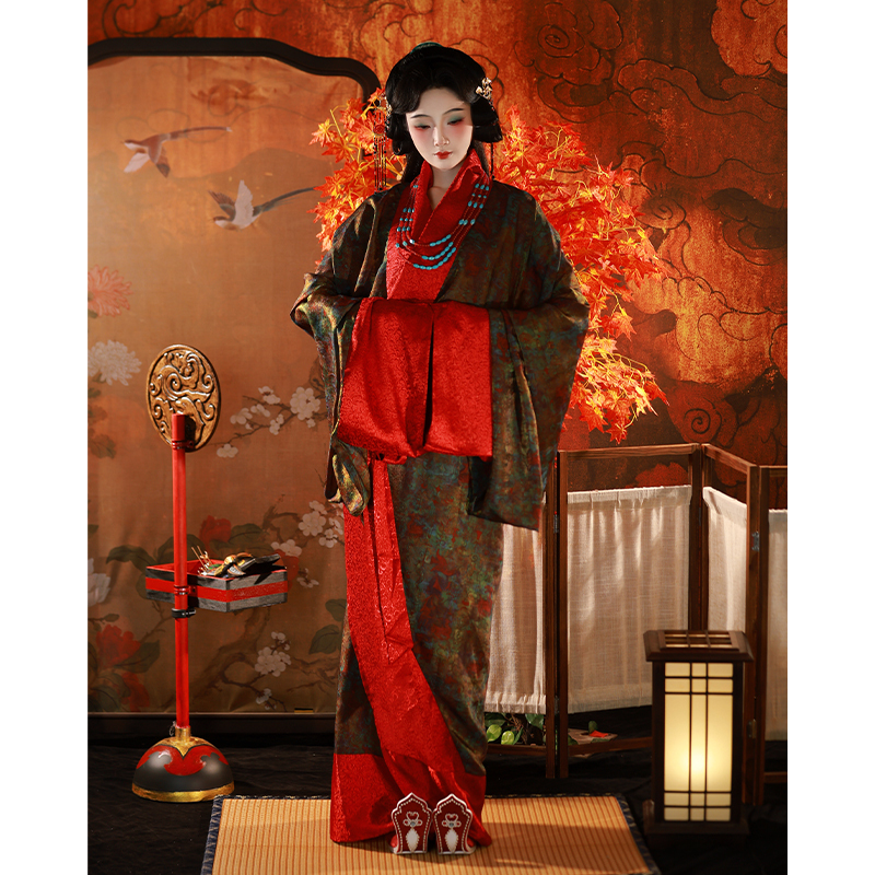 Shan Jingyan [Mu Qing] Western Han Dynasty Low-Waisted Curved Hem Cross-Collar Large-Sleeve Shirt Hanfu 2026 New Summer Restoration Set