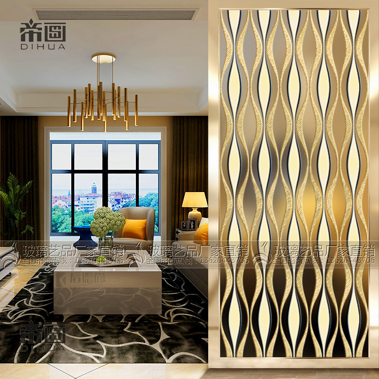 Fashion screen partition wall living room bedroom home decoration porch double-sided simple modern small apartment frosted art glass