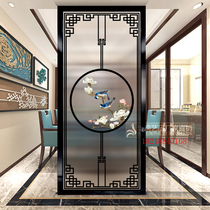 New Chinese screen partition living room bedroom porch wash basin modern simple frosted light transparent art glass folding screen