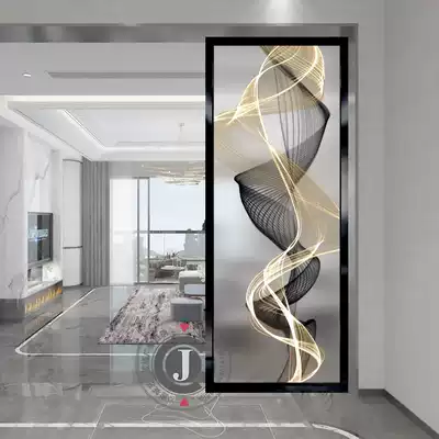 Modern art glass screen Living room compartment decoration Entrance porch occlusion Bathroom tempered light luxury abstract simplicity