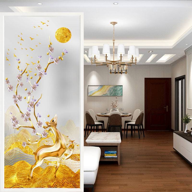 Modern simple art glass screen living room dining room bathroom entrance entrance aisle background wall household small apartment