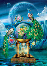 Victory and rich peacocks staying with wooden adult puzzle 1000 childrens puzzle comic toys