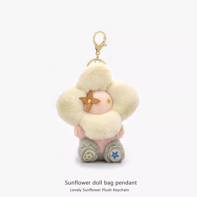 Lv&Gedete Sunflower Plush Doll Small Messenger Bag Pendant Vintage Car Keychain Baguette Bag Charm Lv&Gedete Sunflower Plush Doll Small Messenger Bag Pendant Vintage Car Keychain Baguette Bag Charm