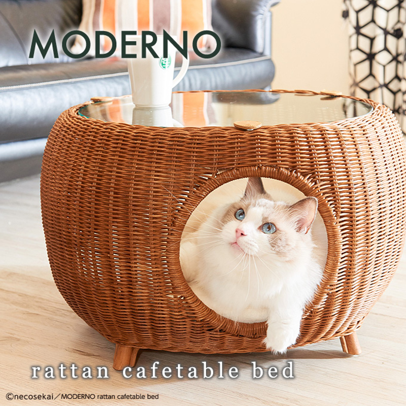 Ade's Japanese imported furniture shared by humans and cats coffee table solid wood rattan cat litter cat bed cat furniture