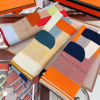 Worth Collecting: Little Pony Jumping H Brand Silk Cashmere 140 Large Square Scarf, Double-Sided Same Color Autumn and Winter Scarf Shawl for Women