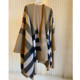 Light Luxury Niche Classic Lamb Wool British Plaid Cashmere Large Shawl Cape Top, Reversible and Dual-Use Cape