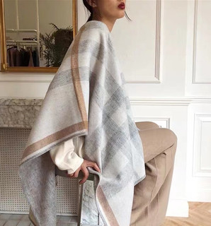 Light Luxury Oversized Cashmere Shawl for Women, High-End Wool Scarf, Cape, Poncho, Top, Blanket, Dual-Use Plaid for Autumn and Winter