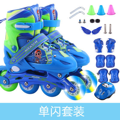 swiss beginners really good straight skating shoes children adjustable boys girls flash roller skates full set of roller skates