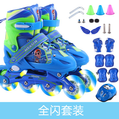 swiss beginners really good straight skating shoes children adjustable boys girls flash roller skates full set of roller skates