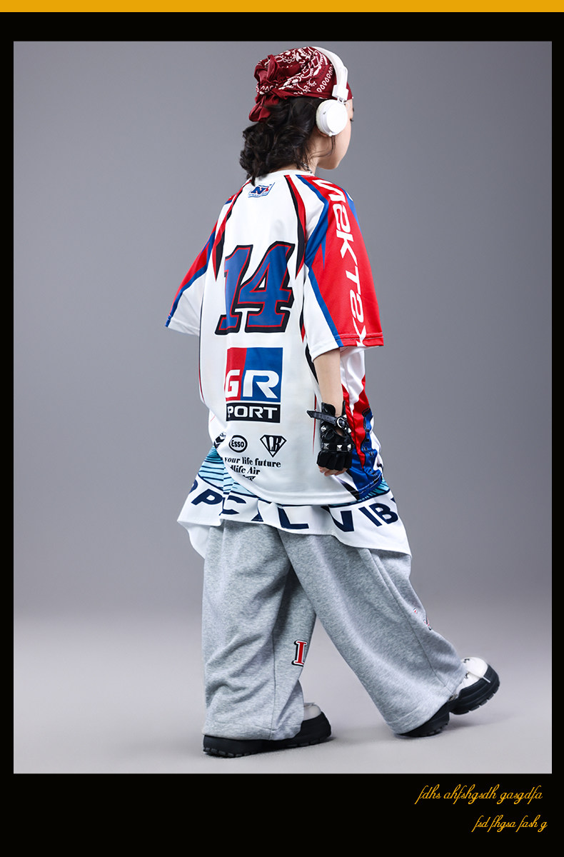 儿童街舞演出服嘻哈男童表演服hiphop架子鼓女童酷帅潮秋季舞蹈服 — 9