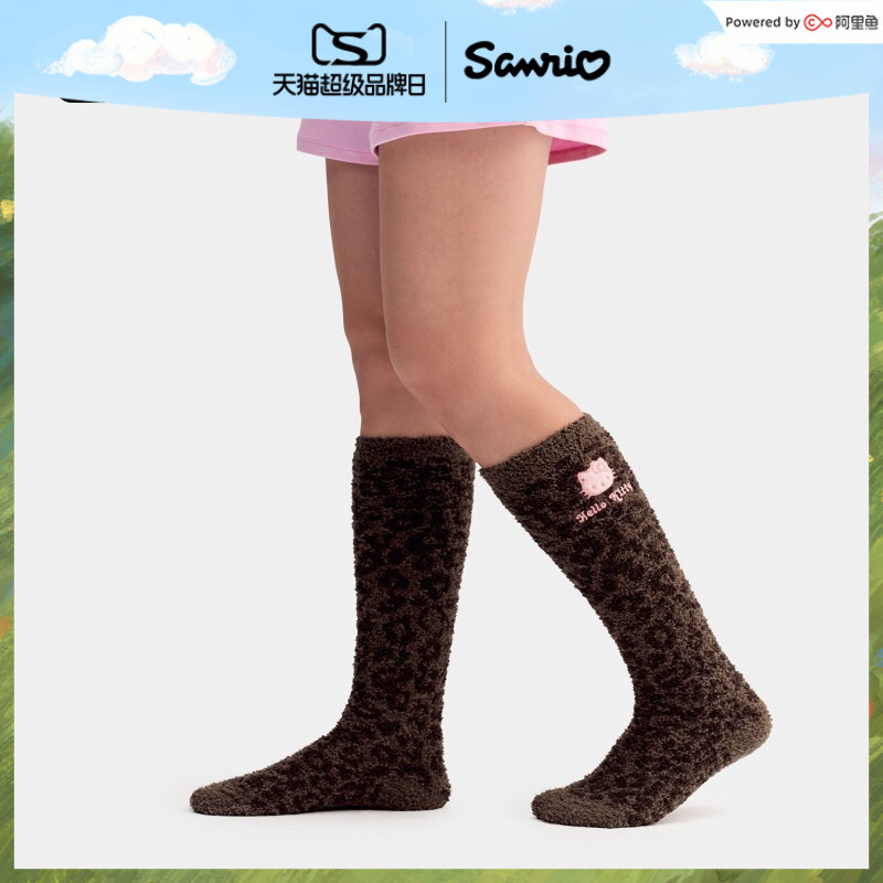 Tbh Brutalist Home Sanrio Hello Kitty Plush Slouch Socks Thickened Warm Floor Socks Long Socks