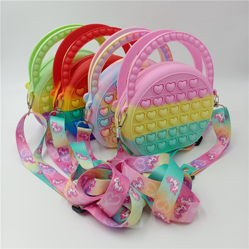 New products Rainbow color Rat Pioneer Bag small number Silicone Handbag Lady Fashion Bag Rat Pioneer Single Shoulder Bag