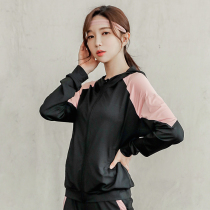 Autumn and winter fat mm size 200kg fitness morning running sportswear women yoga loose quick-drying running coat top