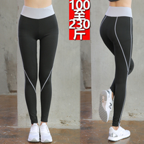 Fat Mm Plus Fat Increase Yard Fitness 200 Catty High Waist Lifting Hip Elastic Tight Body Speed Dry Yoga Sports 90% Pants Woman