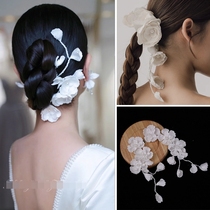 Head Accessories Sensual Sensual White Flowers Headwear Bridal Wedding Dress Headwear Superior Ear Hanging Sen Wedding Photo Accessories