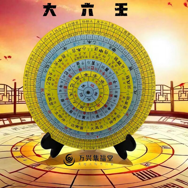 Authentic Da Liunin (Six Directions) Special Rotating Hand Compass, Da Liunin (Six Directions) Compass, Small Liunin (Six Directions) Portable Compass for Learning and Divination